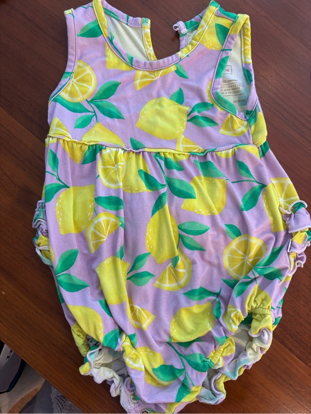 Little sleepies bubble Lemon Romper - Purple & Yellow